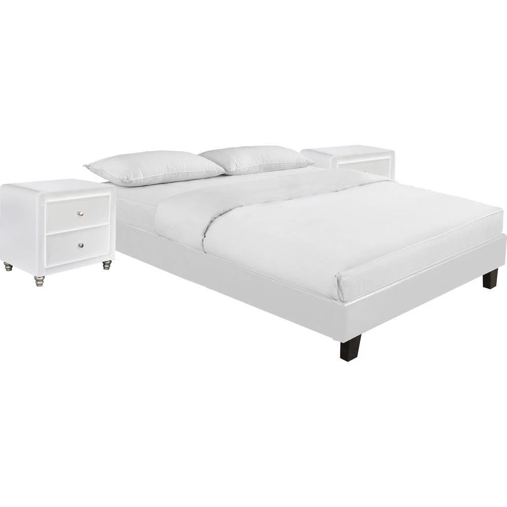 Discount ⭐ Acton 3-Piece White King Platform Bedroom Set by Camden Isle ✨ 4 Discount ⭐ Acton 3-Piece White King Platform Bedroom Set by Camden Isle ✨ - Image 2