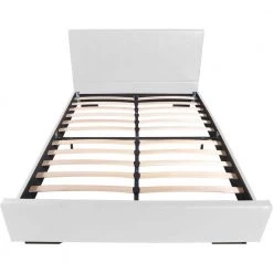 Outlet ✨ Abbey 85.4 in. White Queen Platform Bed by Camden Isle 🎉