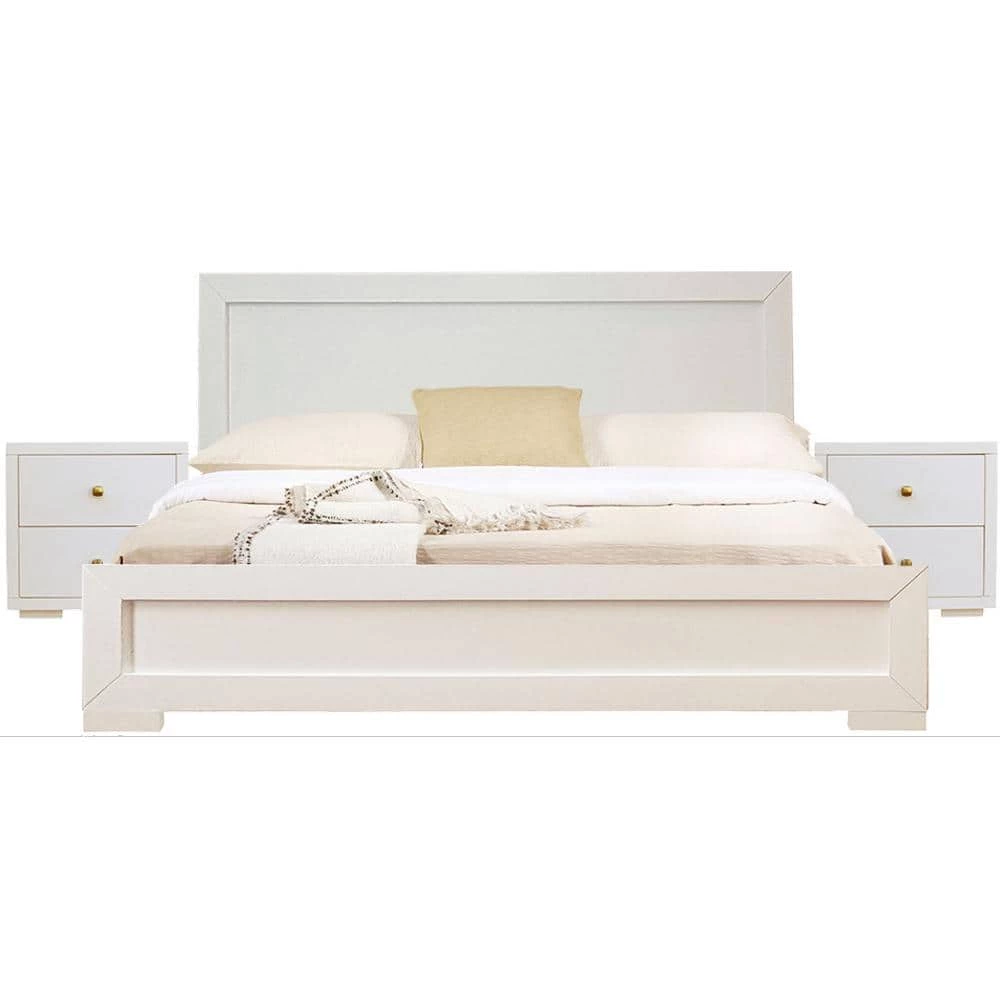 Deals 🎁 Trent 82.3 in. 3-Piece White King Bedroom Set by Camden Isle 😀 3 Deals 🎁 Trent 82.3 in. 3-Piece White King Bedroom Set by Camden Isle 😀