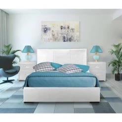 Best Pirce 😉 Hindes 85.4 in. White Queen Platform Bed by Camden Isle ❤️ -Outlet Camden Isle Store white camden isle platform beds ci 86344 31 1000
