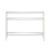 Best Pirce ✨ Sivil 42 in. White Standard Rectangle Glass Console Table with Storage by Meyer&Cross 🌟 -Outlet Camden Isle Store white meyer cross console tables at0434 64 1000