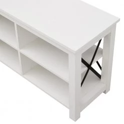 New 🌟 Sawyer 58 in. White TV Stand Fits TV's up to 65 in. by Meyer&Cross ⭐ -Outlet Camden Isle Store white meyer cross tv stands tv1009 4f 1000