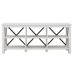 New 🌟 Sawyer 58 in. White TV Stand Fits TV's up to 65 in. by Meyer&Cross ⭐ -Outlet Camden Isle Store white meyer cross tv stands tv1009 c3 1000