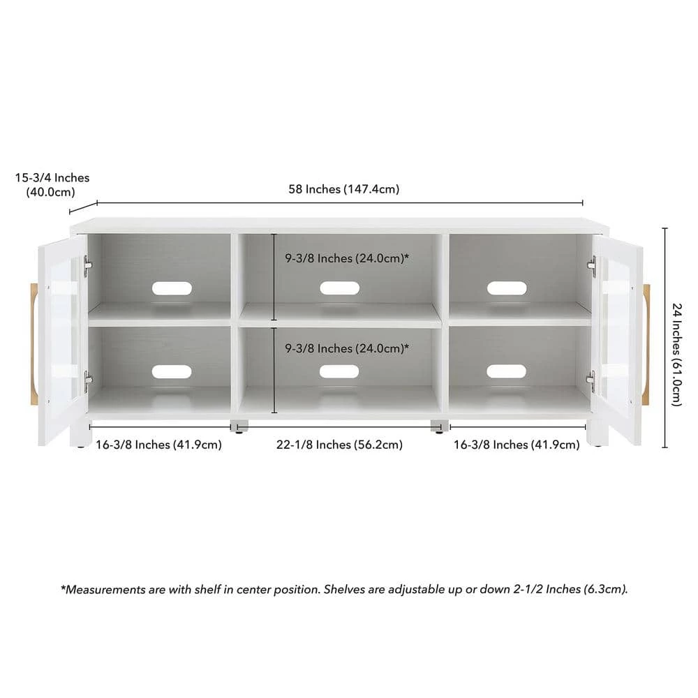 Best Pirce 🛒 Quincy 58 in. White TV Stand Fits TV's up to 65 in. by Meyer&Cross ✔️ 8 Best Pirce 🛒 Quincy 58 in. White TV Stand Fits TV's up to 65 in. by Meyer&Cross ✔️ - Image 6