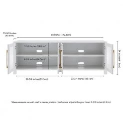 Outlet 👍 Quincy 68 in. White TV Stand Fits TV's up to 80 in. by Meyer&Cross 😍 -Outlet Camden Isle Store white meyer cross tv stands tv1031 1f 1000